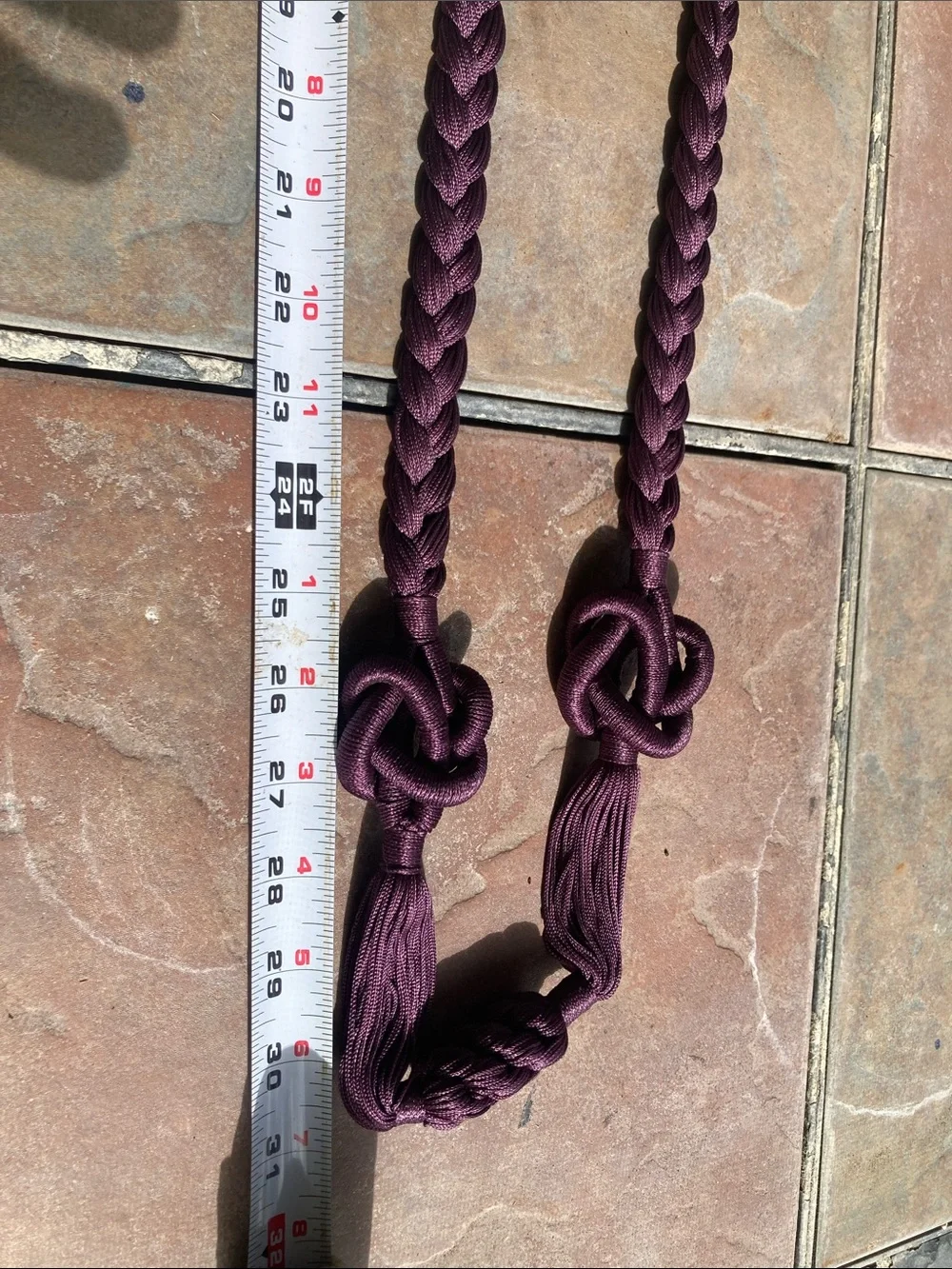 Plum Purple Braided Tassel Belt/Necklace